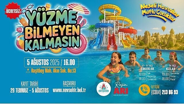 Nevşehir’de Çocuklar İçin Ücretsiz Yüzme Kursu Başlıyor