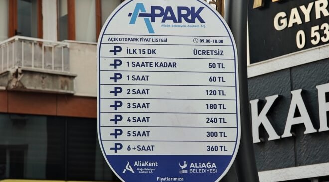Aliağa’da Ücretli Otopark Uygulaması Başlıyor